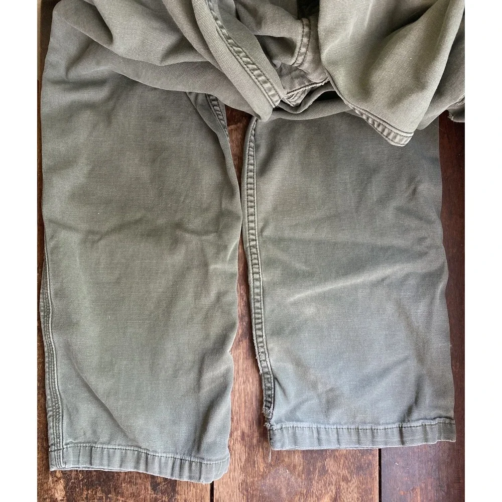CARHARTT Distressed Streetwear Skate Relaxed Work Worn Pants, Grail, 33x34 Moss